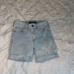 Aeropostale Blue Jean Shorts Distressed Cuffed